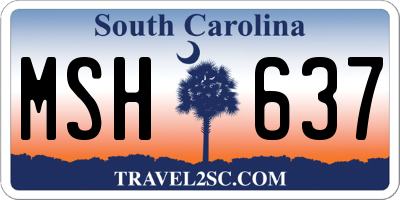 SC license plate MSH637