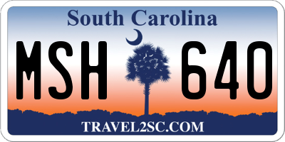 SC license plate MSH640