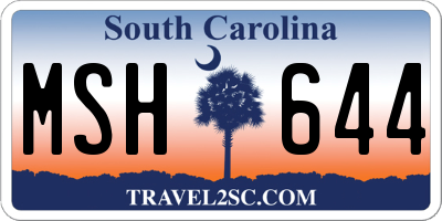SC license plate MSH644