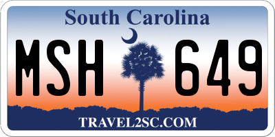 SC license plate MSH649