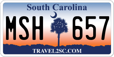 SC license plate MSH657