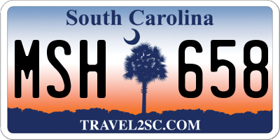 SC license plate MSH658
