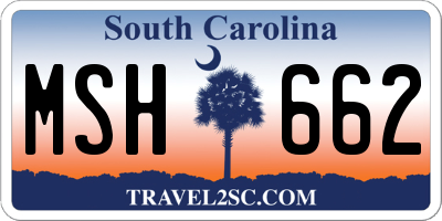 SC license plate MSH662