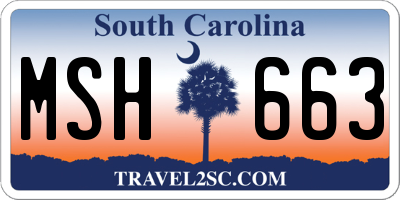 SC license plate MSH663
