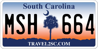 SC license plate MSH664