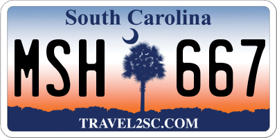 SC license plate MSH667