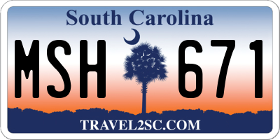 SC license plate MSH671