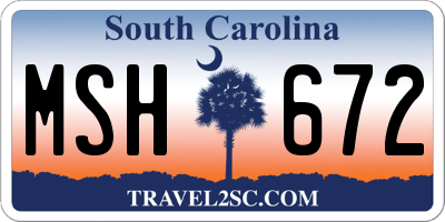 SC license plate MSH672
