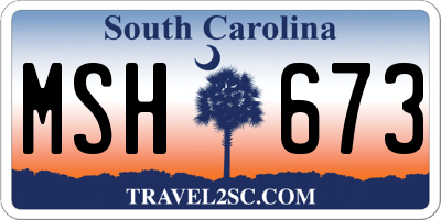 SC license plate MSH673