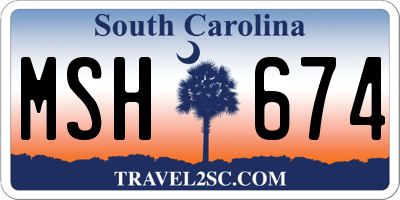 SC license plate MSH674