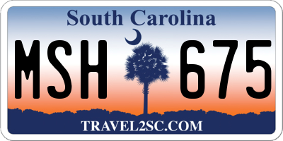 SC license plate MSH675