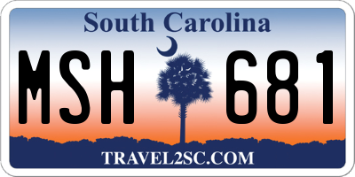SC license plate MSH681