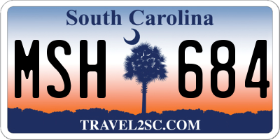 SC license plate MSH684