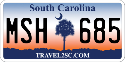 SC license plate MSH685