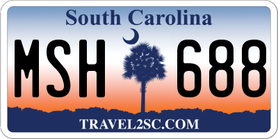 SC license plate MSH688