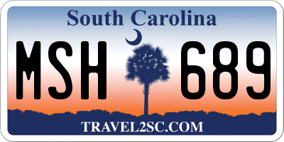 SC license plate MSH689