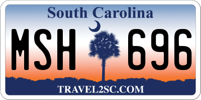 SC license plate MSH696