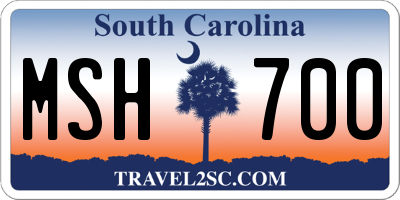 SC license plate MSH700