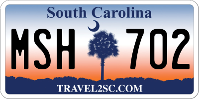 SC license plate MSH702