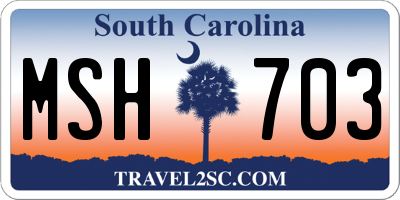 SC license plate MSH703