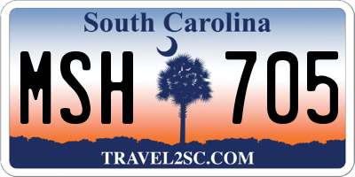 SC license plate MSH705