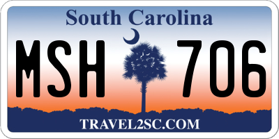 SC license plate MSH706