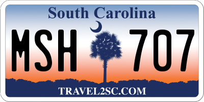 SC license plate MSH707