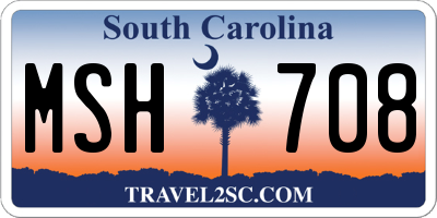 SC license plate MSH708