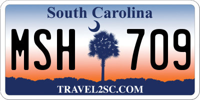 SC license plate MSH709