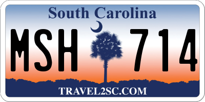 SC license plate MSH714