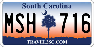 SC license plate MSH716