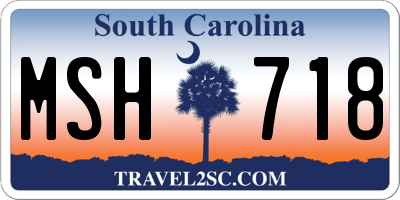SC license plate MSH718
