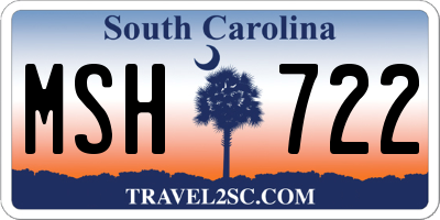 SC license plate MSH722