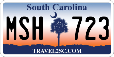 SC license plate MSH723
