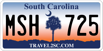 SC license plate MSH725