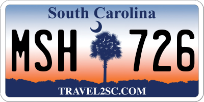 SC license plate MSH726