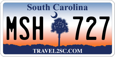 SC license plate MSH727