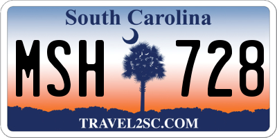 SC license plate MSH728