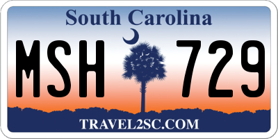 SC license plate MSH729