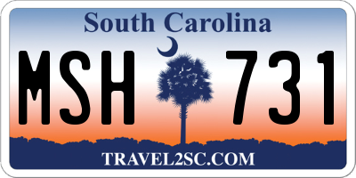 SC license plate MSH731