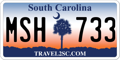 SC license plate MSH733