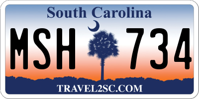 SC license plate MSH734