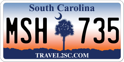 SC license plate MSH735
