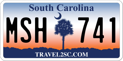 SC license plate MSH741