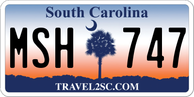 SC license plate MSH747