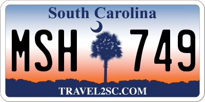 SC license plate MSH749