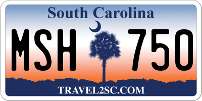 SC license plate MSH750