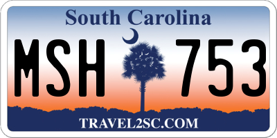 SC license plate MSH753