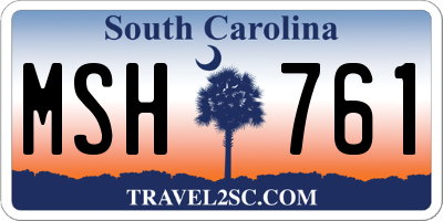 SC license plate MSH761