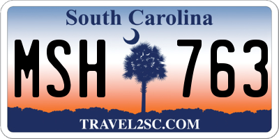 SC license plate MSH763